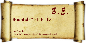Budaházi Eliz névjegykártya